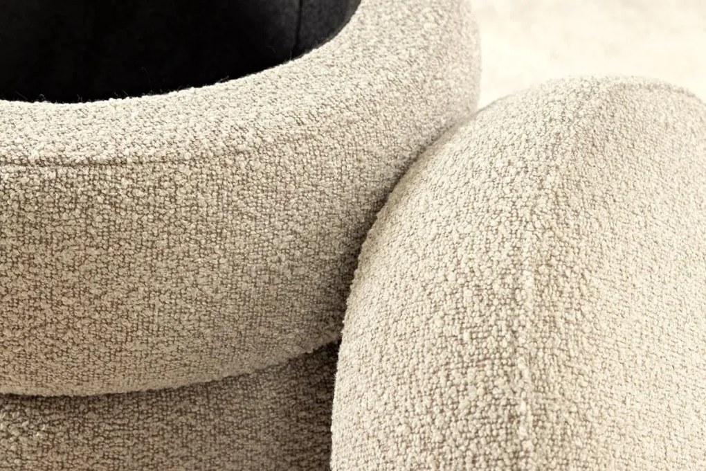 Taburete cu spatiu de depozitare, Tesatura boucle taupe, VOQUE 50cm