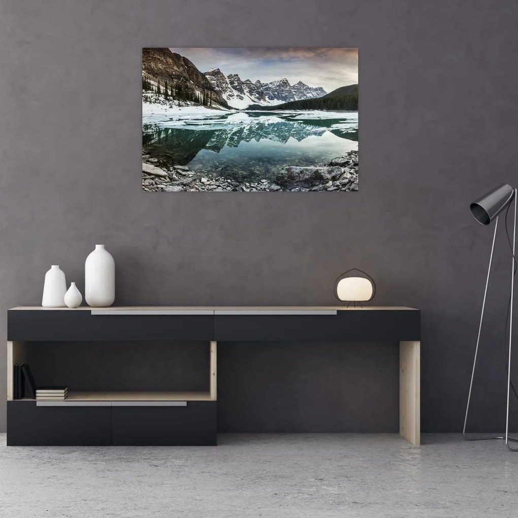 Tablou - lacul iarna (90x60 cm)