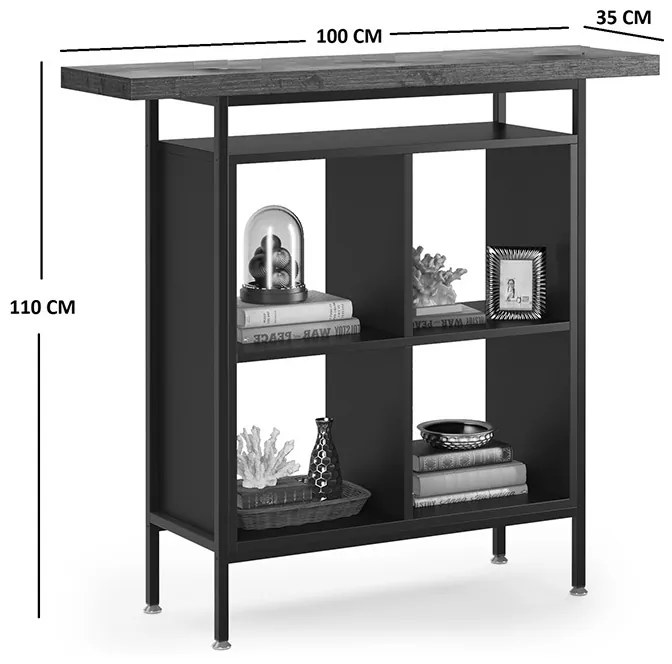 Masa de bar Stolik, Pako World, Nuc-Negru, 100x35x110 cm