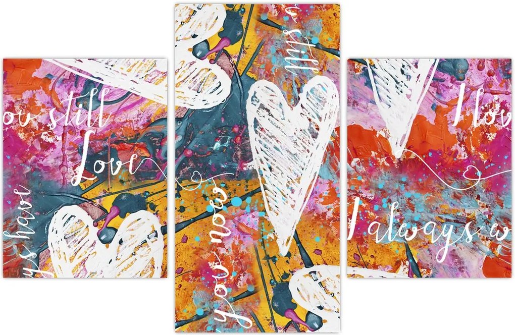 Tablou - Inima pe un fundal abstract (90x60 cm)