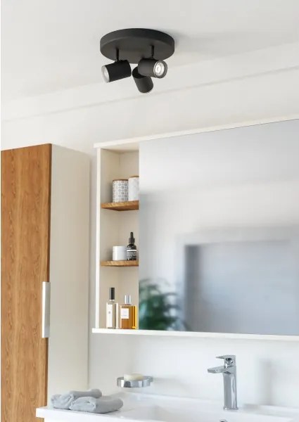 Eglo 901965 - Spot pentru baie CONSUMA 3xGU10/5W/230V IP44, negru