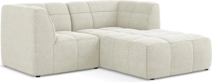 Colțar bej cu tapițerie din țesătură bouclé (cu colț pe partea dreaptă/cu șezlong) Aloha – Makamii