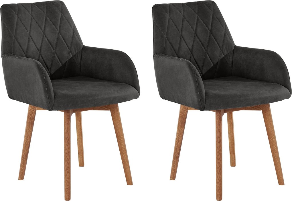 Set 2 scaune Brest antracit stofa 59,5/66/88 cm