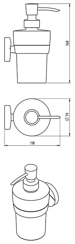 Dozator sapun lichid Ferro, Metalia 11, crom - 0155.0