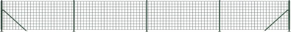 vidaXL Gard plasă de sârmă cu bordură, verde, 1,1x10 m