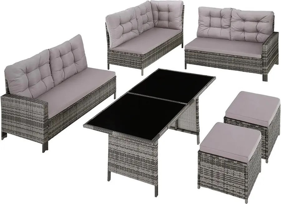Set luxos mobilier de grădină din ratan Avenberg BARLETTA gri/gri deschis