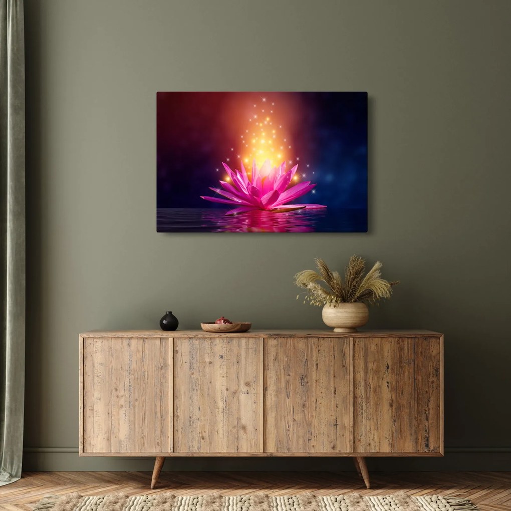 Tablou cu lotus pe apă (90x60 cm)