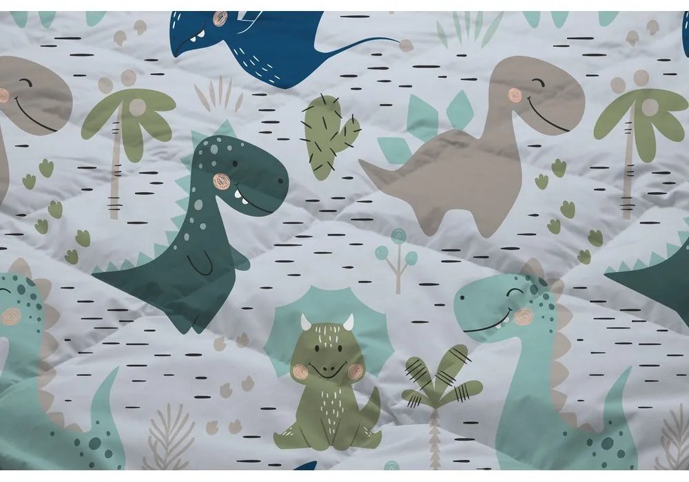 Lenjerie de pat pentru copii verde-albastră din microfibră pentru pat de o persoană 140x200 cm – Good Morning