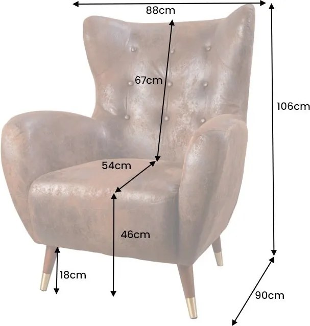 Fotoliu Clasic, Microfibra, Maro Antic, Don