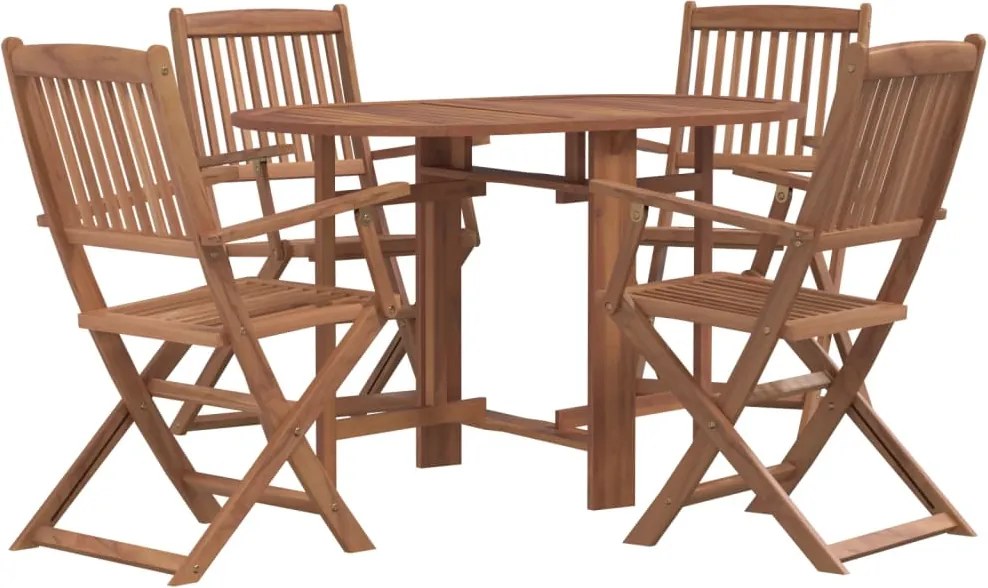 vidaXL Set mobilier de exterior pliabil, 5 piese, lemn masiv de acacia