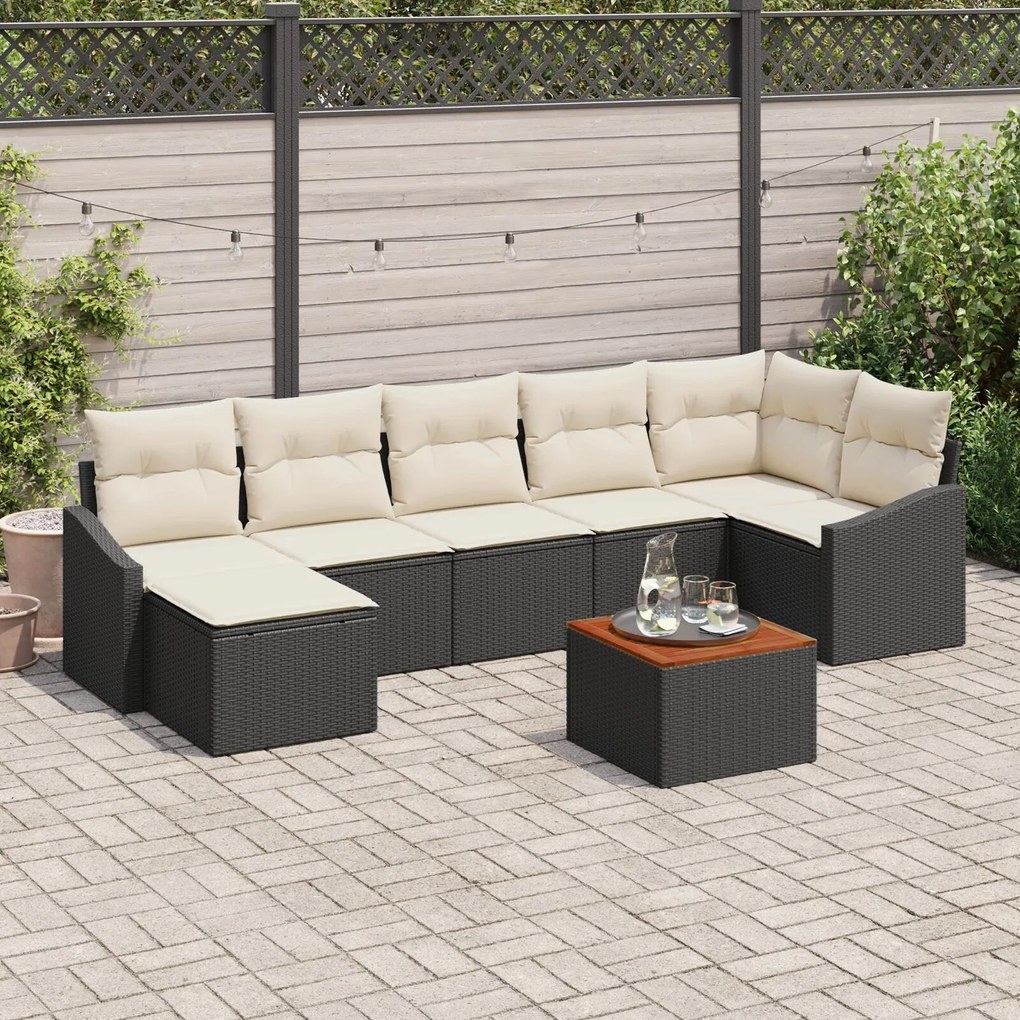 vidaXL Set de canapea de grădină de 8 piese cu perne și acacia