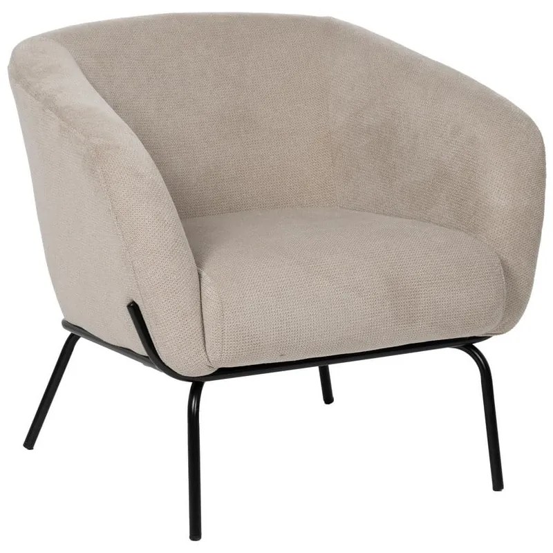 Fotoliu bej cu tapițerie din chenille Classic – Ixia