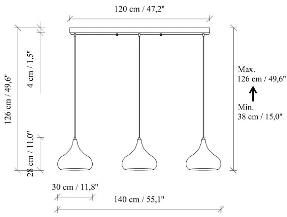 Lustră suspendată pe cablu MUBA 3xE27/40W/230V negru