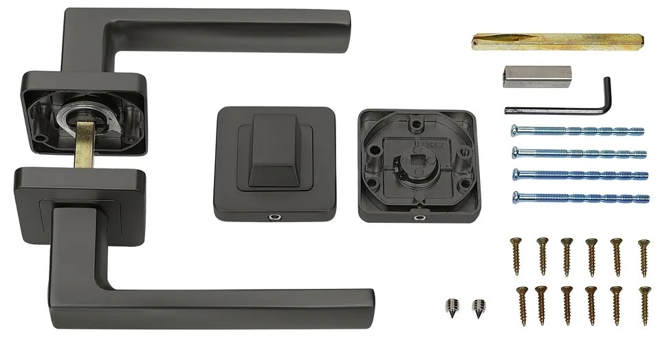 Fitinguri Zamak Bolzano - rozeta WC, neagra