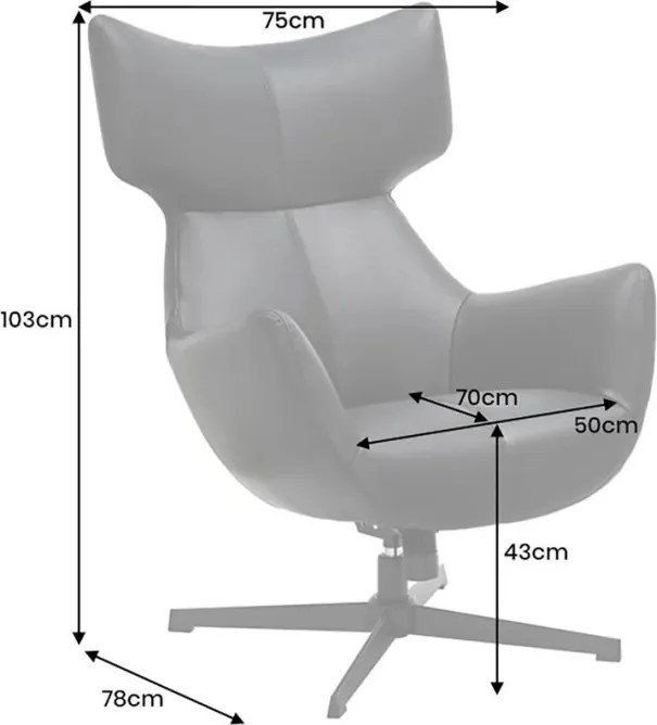 Fotoliu pivotant VOGUE piele sintetica maro