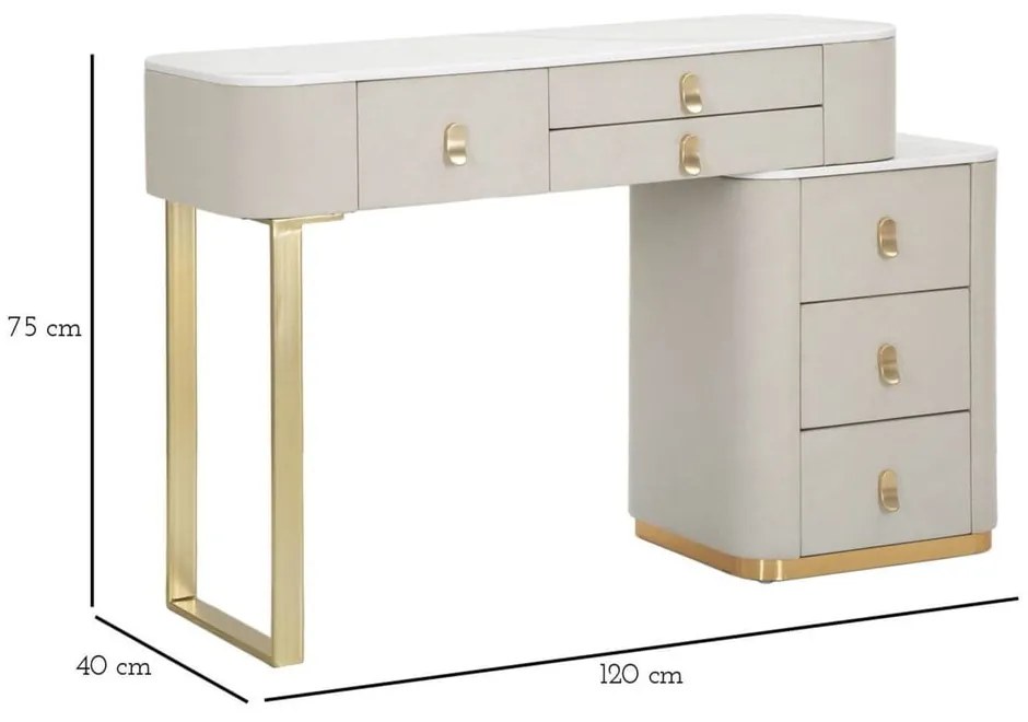 Masă consolă bej-auriu 40x120 cm Beauty – Mauro Ferretti