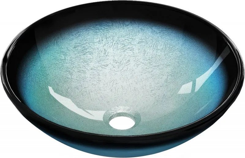 Mexen Mira chiuvetă din sticlă, pe blat, 42 x 42 cm, albastră - 24124247