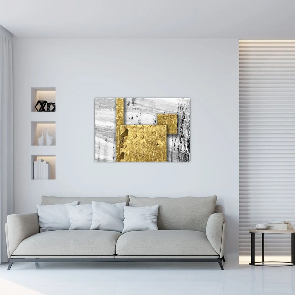 Tablou - Pătrate de aur N⁰1 (90x60 cm)