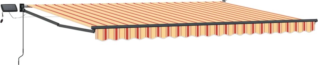 vidaXL Marchiză retractabilă manuală cu led-uri Multicolour 5 x 3 m