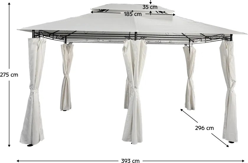 Foişor de grădină 3x4 m, bej, TABARI
