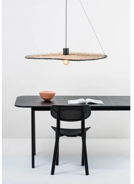 Lustră pe cablu COSTAS 1xE27/15W/230V d. 100 cm neagră/ratan FARO 68590-70