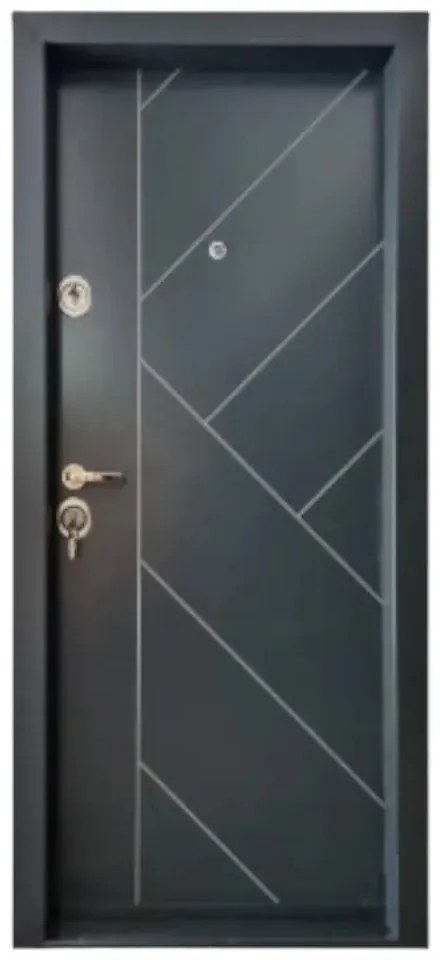 Usa metalica de exterior cu izolatie si vizor Novo Doors NDC04 ,deschidere stanga dreapta, 1 yala, dimensiuni multiple,tabla 12 mm, balamale si