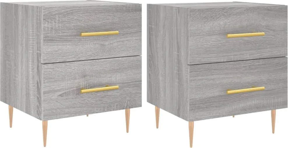 vidaXL Noptiere, 2 buc., gri sonoma, 40x35x47,5 cm, lemn compozit