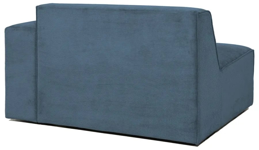 Modul pentru canapea albastru cu tapițerie din catifea reiată (cu colț pe partea dreaptă) Sting – Scandic