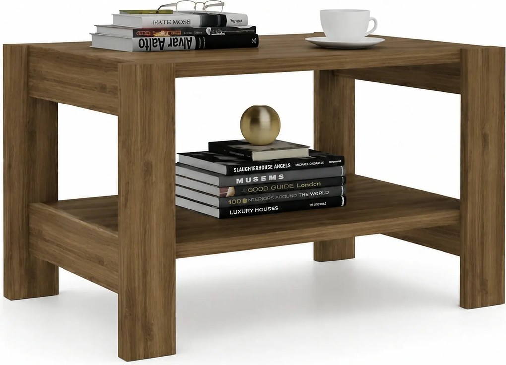 Masuta cafea HERB, nuc, PAL melaminat, 70x50x40 cm