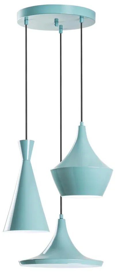 Lustră suspendată pe cablu TOM, 3 x E27, 40 W, 230 V, albastră