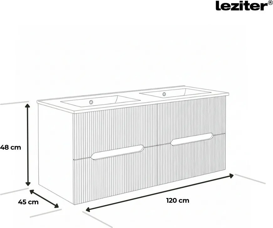 Trent 120 dulap de baie inferior cu chiuvetă ceramică (4 sertare) sunset oak-white