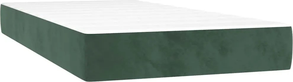 vidaXL Saltea cu arcuri buzunar, fermitate medie, verde închis, 80x220x20 cm, catifea