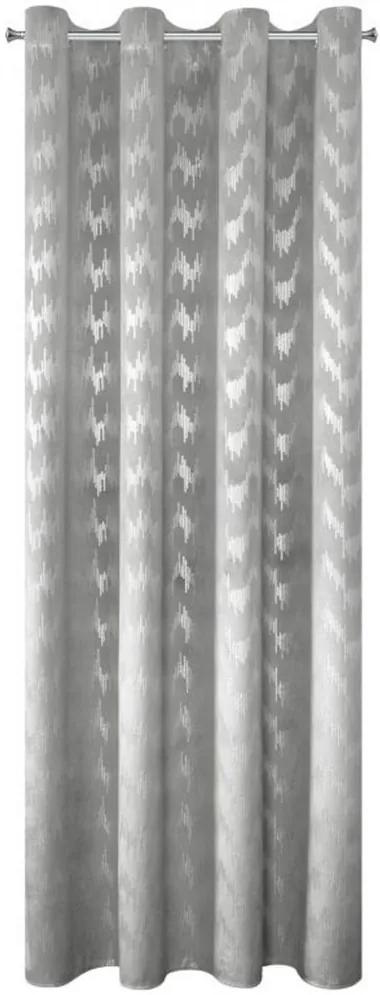 Draperii argintii elegante cu inele de agățat 140 x 250 cm
