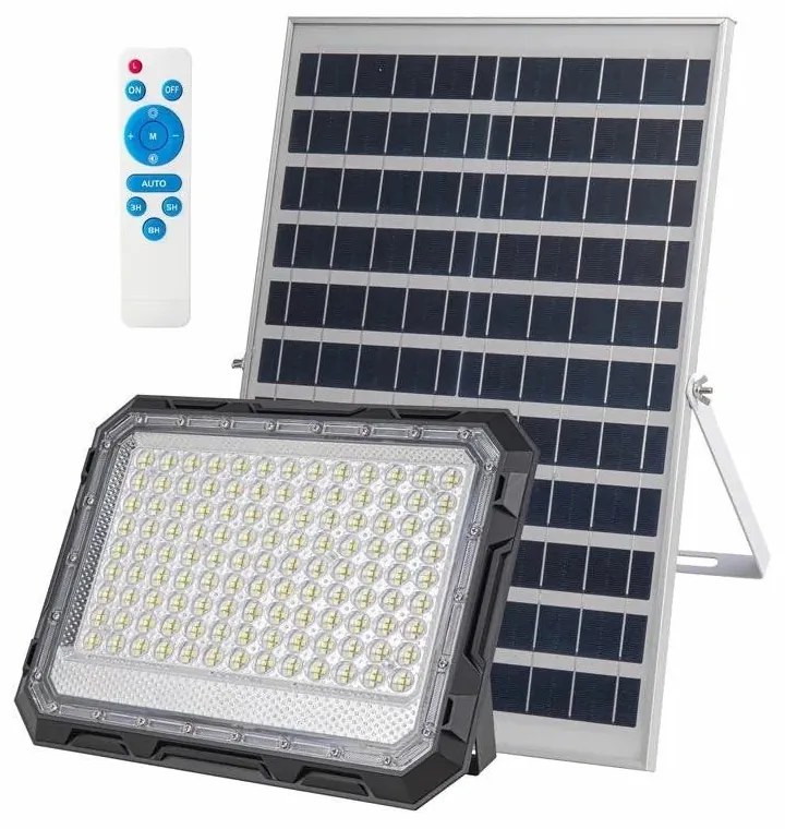Proiector LED cu Panou Solar și Telecomandă, Rezistent la Apă IP65, 200W