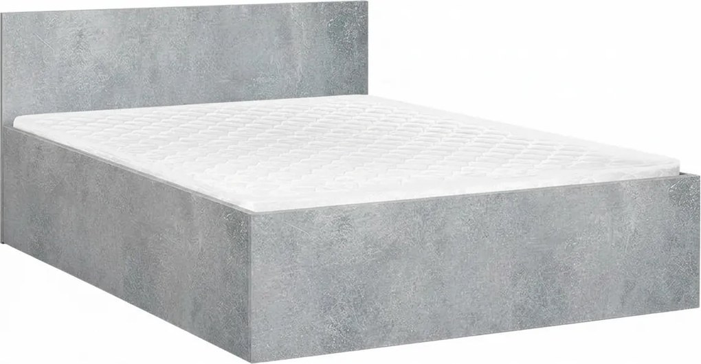 Pat SOFIA 120 x 200 cm, beton Saltele: Cu saltele Deluxe 10 cm, Somiera pat: Cu lamele drepte