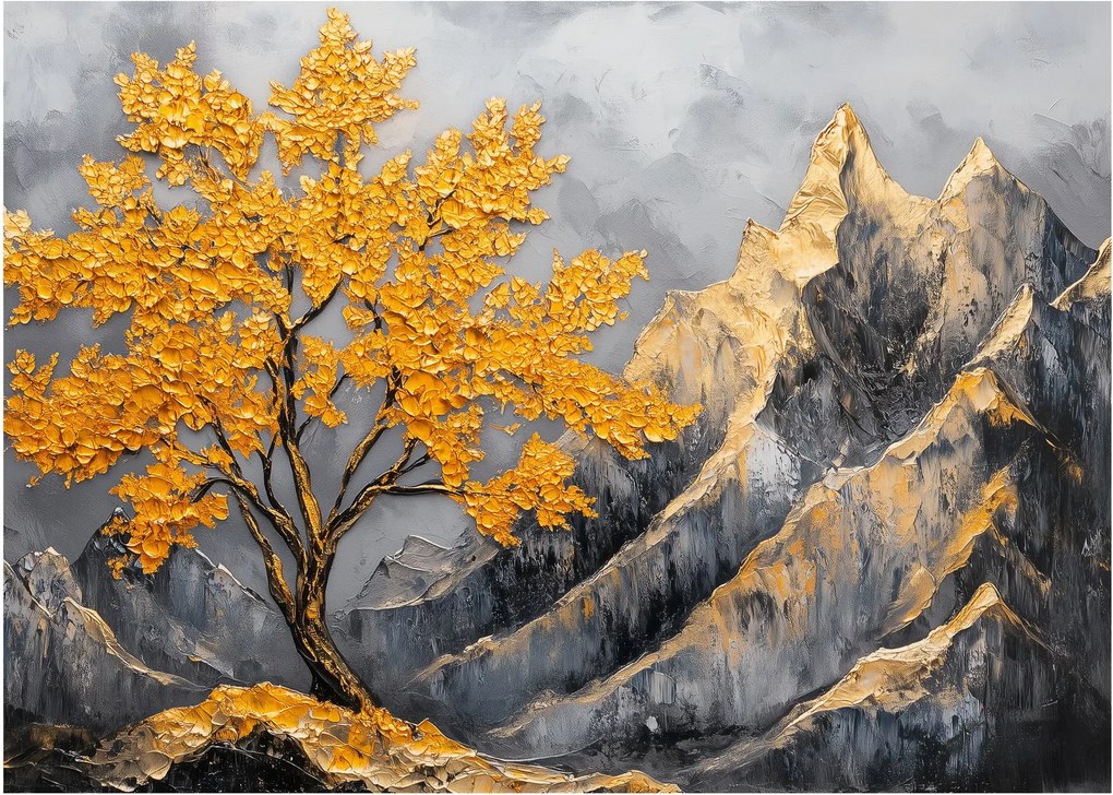 Tablou – Arbore auriu în munți (70x50 cm)
