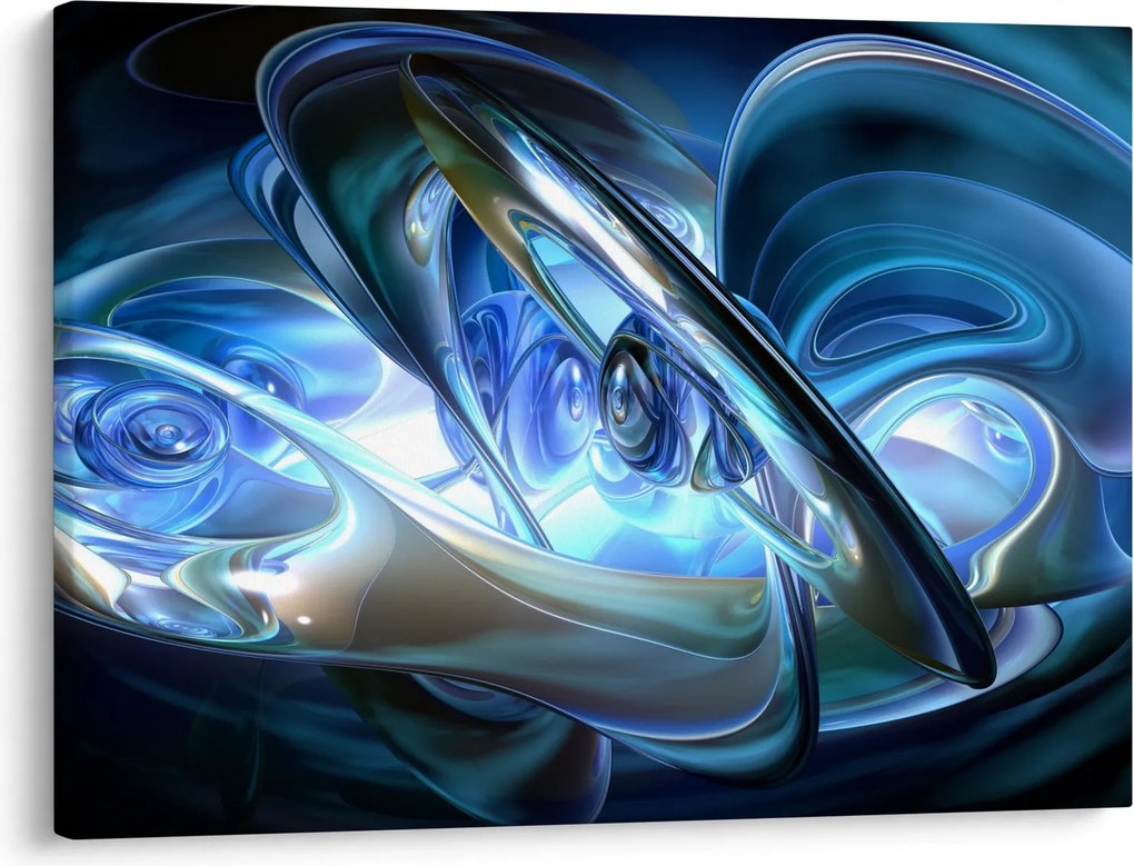 Tabloul fractalilor în albastru (70x50 cm)