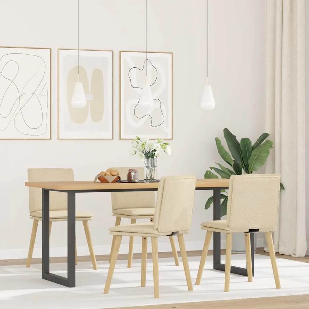 vidaXL Scaune de bucătărie, 4 buc., material textil