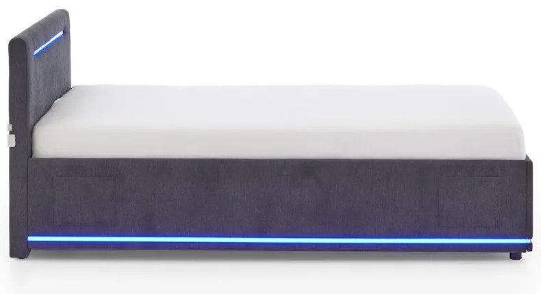 Pat pentru copii gri închis tapițat fără somieră 120x200 cm Circle – Meise Möbel