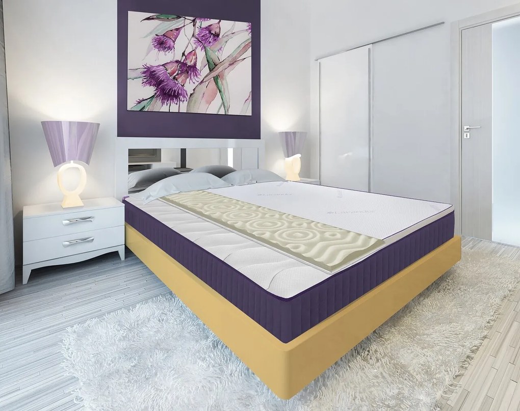 Topper saltea Green Future, Lavanda Therapy Memory 7 zone de confort 160x200 cm, 5 cm