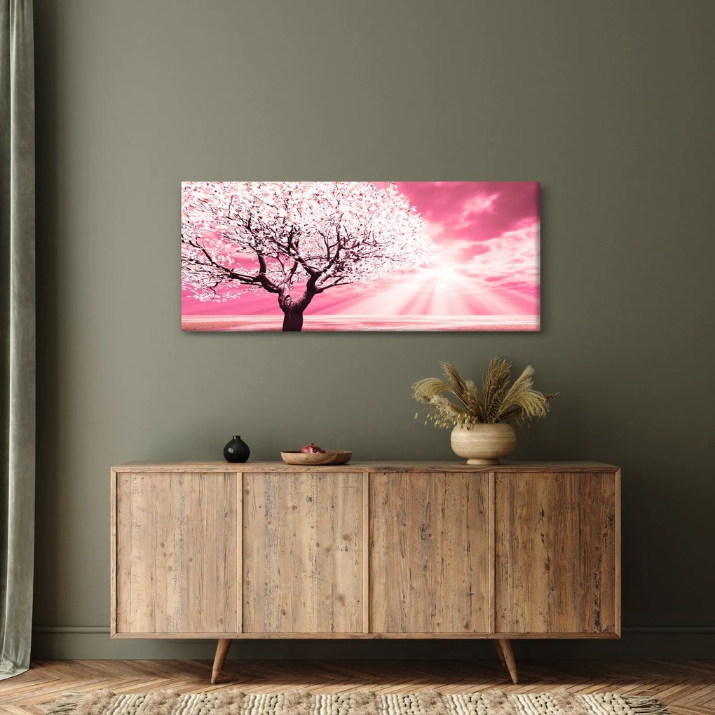 Tabloul cu pomul roz (120x50 cm)