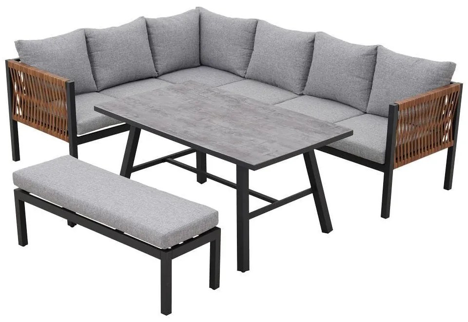 Set de mobilier de grădină de colț Texas cu 8 locuri