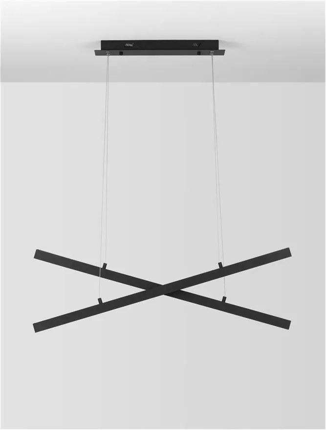 Lustra LED suspendata design modern X-LINE neagra