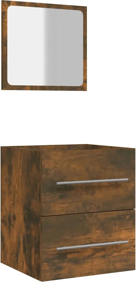 vidaXL Dulap de baie cu oglindă, stejar fumuriu, 41x38,5x48 cm