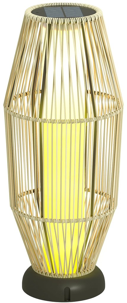 Outsunny Lampă Solară de Grădină cu Iluminare LED din Rattan, Gri | Aosom Romania