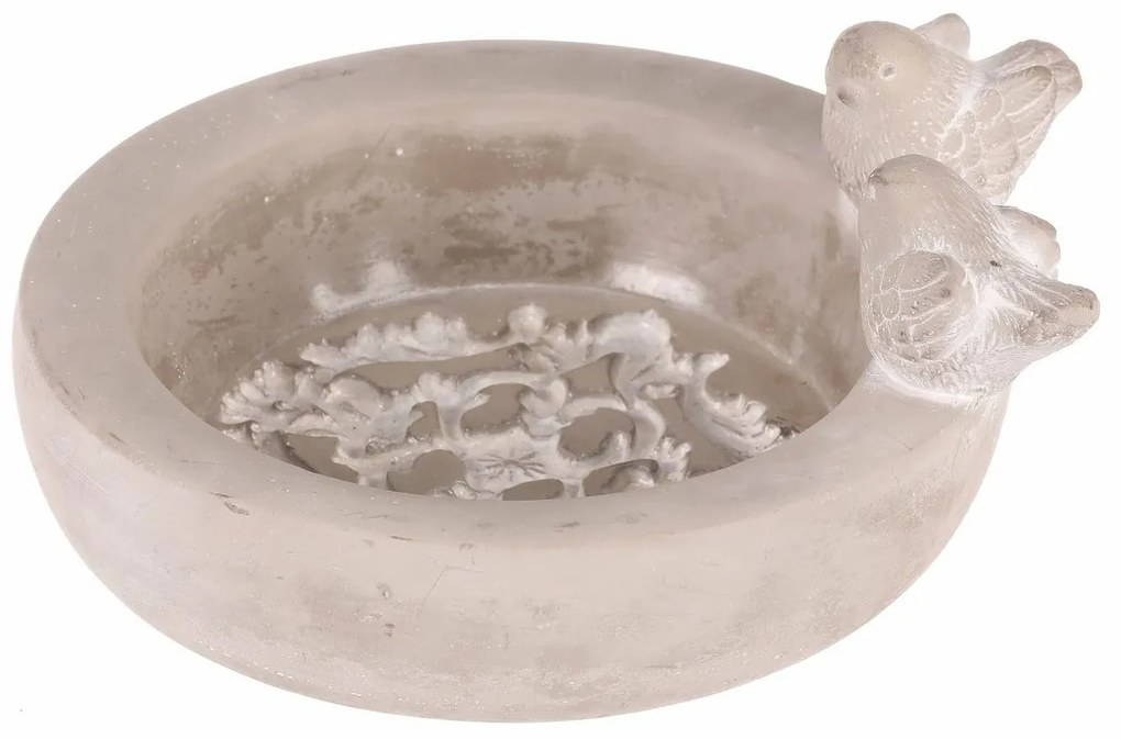 Alimentator pentru păsări din beton Cerc, gri , 25x 22 x 12 cm