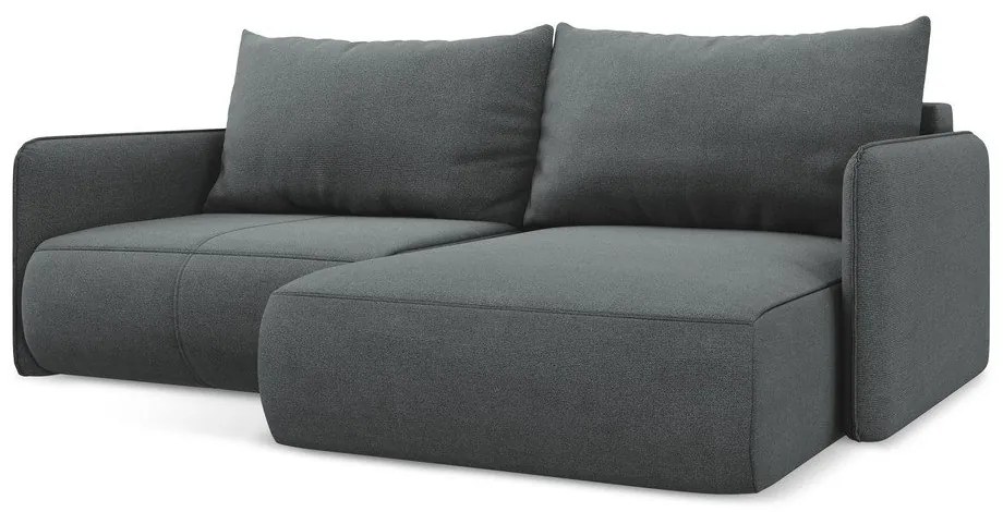 Colțar gri extensibil/cu spațiu de depozitare (cu colț pe partea dreaptă) Nanea – Makamii