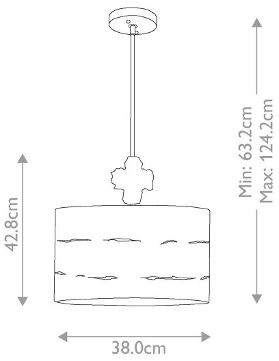 Lustră pe tijă Flambeau FB-FRAGMENT-G-PL FRAGMENT 1xE27/60W/230V