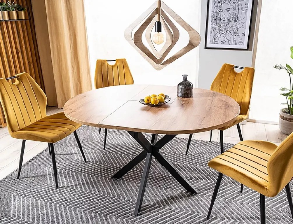 Masa extensibila de dining GASTON 100(135)X100 cm, decor stejar artisan