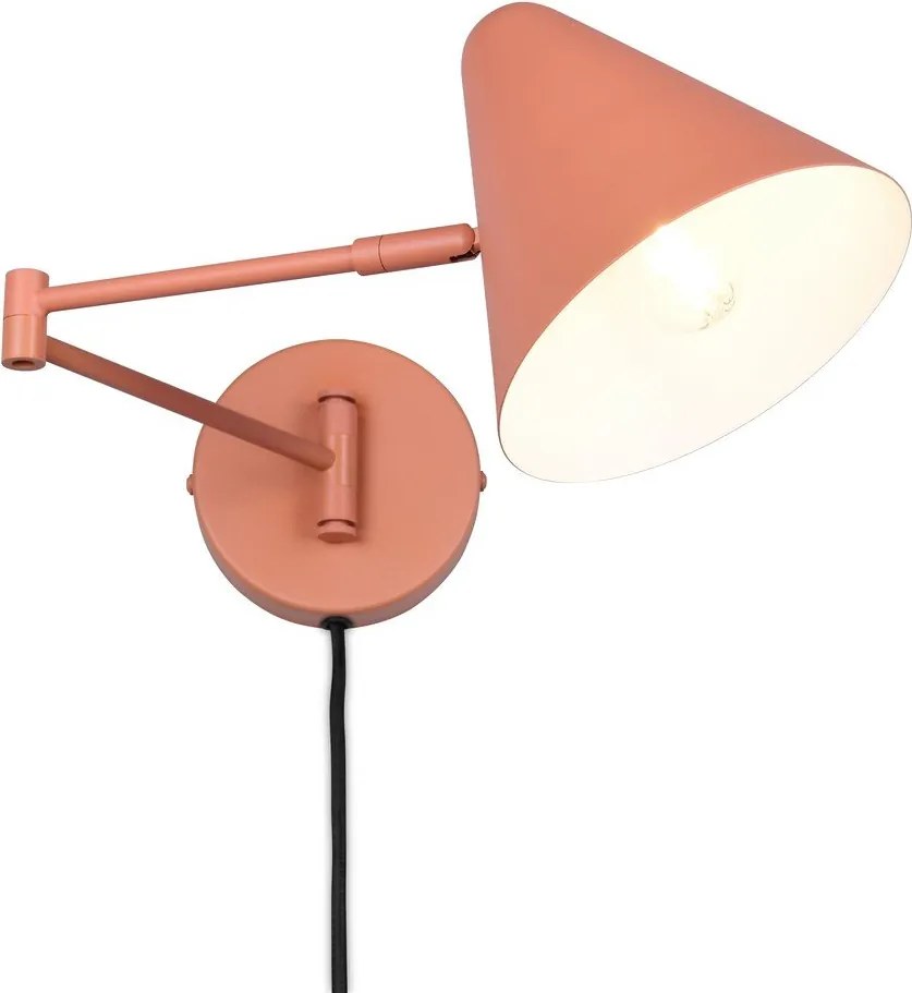 Aplică de perete portocalie cu structură flexibilă cu alimentare la priză ø 15 cm Cosima – Trio